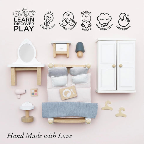 Le Toy Van Wooden Daisylane Master Bedroom Dolls House, Accessories Play Set