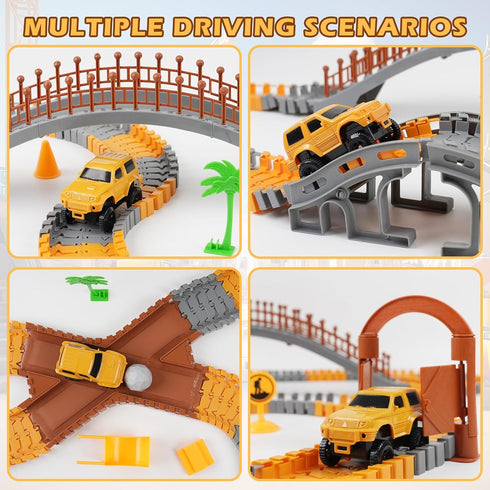 230+ Set 3 4 5 6 7 Playset Magickidz PCS Construction Tracks Toy for Kids - DIY Engineering Building with Excavator