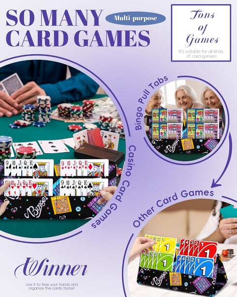 Playing Card Holder for Bingo - Card Holders for Canasta, Poker, and Casino Game Accessories