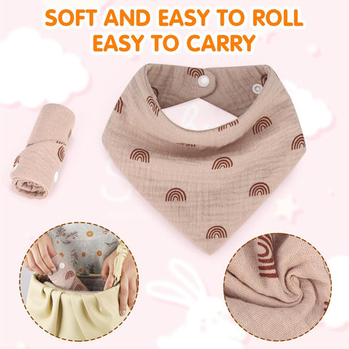 Accmor Muslin Baby Bandana Drool Bibs for Teething & Drooling, for Boys & Girls