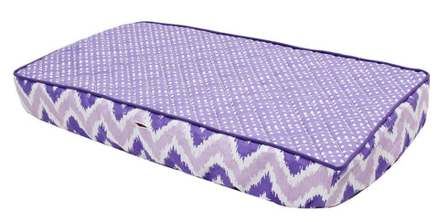 Purple and Polka Dots and Zig Zag Quilted Changing Pad Cover
