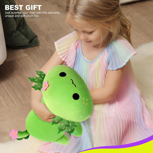 Onsoyours Cute Axolotl Plush, 13" Soft Stuffed Animal Salamander Pillow - Kawaii Plushie Toy for Kids (Axolotl Cactus)