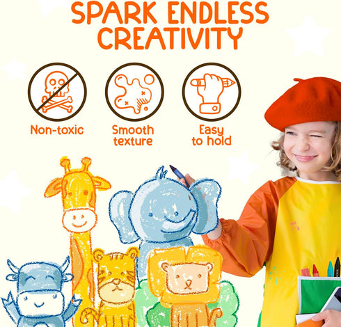 (18 1-8) TinyGeeks Jumbo Crayons Colors) Non-Toxic, Washable Crayons for Toddlers and Kids (Ages Easy-to-Hold - Ideal