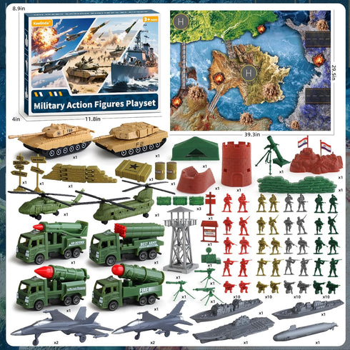 Kaelinda Playset, 4-7 6-8 8-12, 3 4 5 6 7 Army Men Action Figures Army Toys for Boys Age Toy Soldiers with Military