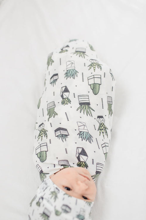 Large Premium Knit Baby Swaddle Blanket - Shiloh Design