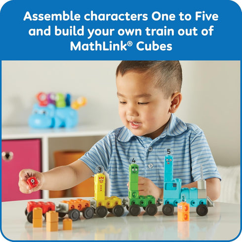 hand2mind Numberblocks Express Train MathLink Cubes Activity Set, Preschool Learning, Counting Blocks, Educational Toys