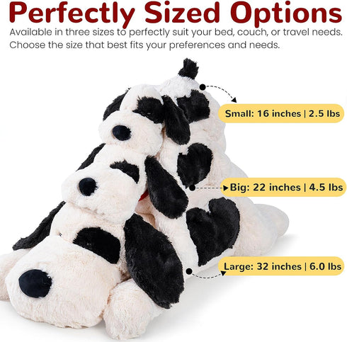 meowtastic Black & White Dog Weighted Stuffed Animals, 22 Inch 4.5 Pounds Plush Dog Stuffed Animals