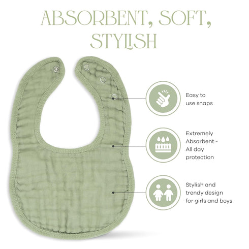 Pack 8 Baby Wrap Carrier and Muslin Bibs, of Bundled by Comfy Cubs