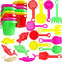 The Dreidel Company Mini Beach Day Playsets (Pack of 12) with Sand Bucket, Pail, Shovel, and Dolphin Fish Toy