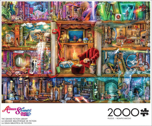 Buffalo Games - Aimee Stewart - The Grand Fiction Library - 2000 Piece Jigsaw Puzzle for Adults Challenging Puzzle Perfect for Game Nights - Finished Puzzle Size is 38.50 x 26.50