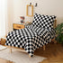 Set 4 Set Set KAREVER Grid Toddler Bedding Black White Checkered Pieces Crib Bed Kids Pliad Comforter