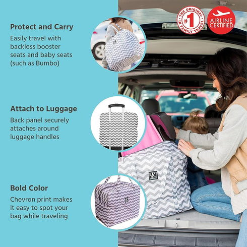 J.L. Childress Go-Go Travel Bag for Kids Backless Booster Seat - Compact Carrier for Airplane & Air Travel, For Toddler