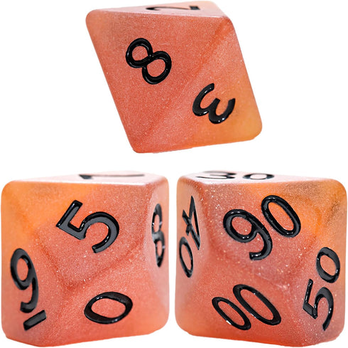 Gate Keeper Games and Dice: Sea Glass Dice - Firebrand 7pc RPG Set, Flaming Yellow & Fire Damage Orange