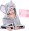 Baby Hooded Towel with Unique Animal Design, Ultra Soft Thick Cotton Bath Towel for Newborn (Elephant)