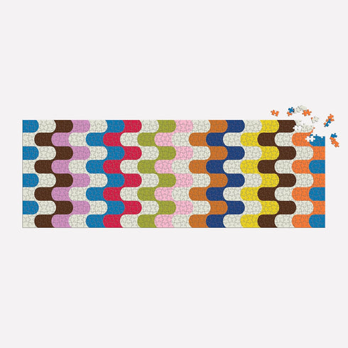 Jonathan Adler Bargello 1000 Piece Panoramic Puzzle from Galison - 39" x 14" Landscape Puzzle, Chic and Modern Design, Thick & Sturdy Pieces, Challenging Activity for Adults, Makes a Great Gift!