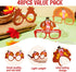 JOYIN 24 Pcs Thanksgiving Turkey Eyeglasses, Pumpkin Maple Leaves Photo Props for Kids Thanksgiving Party
