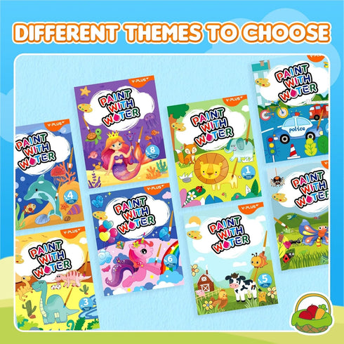 1-3, 2-4, 4-6, 5 YPLUS Paint with Water Books for Toddlers, Art Craft Toys Watercolor Painting Paper, Gift for Kids