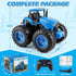 BAYSING 3, 4, 5, 6, 7 Remote Control Monster Tractor Toy for years old, Blue Light Up Monster Trucks Toy with LED