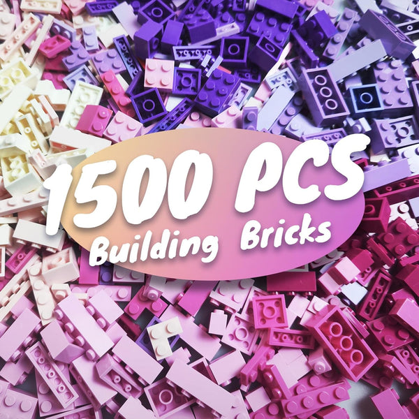 Classic Building Bricks Set, 1500 Pieces Bulk Small Blocks, Basic Building Blocks Compatible with All Major Brands