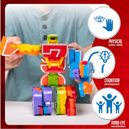10 3 4 5 6 JOYIN Pcs Number Robots Educational Toys, Number Robots, Action Figure Learning Toys, Easter Basket