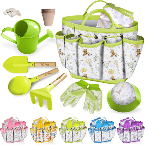 Kids Gardening Tool Set 18PCS Kids Toddler Gardening Set Includes Tote Bag