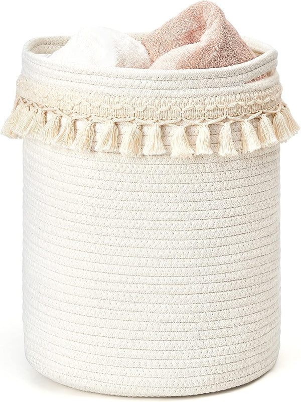 Mkono Macrame Decorative Cotton Rope Basket Boho Nursery Decor Small Cute Woven