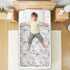 siphylline 52" 34" Blue-Flowers Extra Large Resuable Toddler Mattress Pads Soft Absorbent Flat Crib Pads Changing