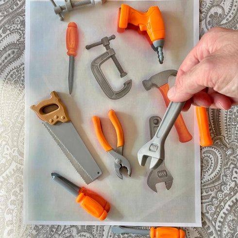 8 Hammer Set 3+ Safari Ltd. Handy Tools TOOB - Mini Figurines Including Vice, Drill, Screwdrivers, Wrench, Pliers, Saw