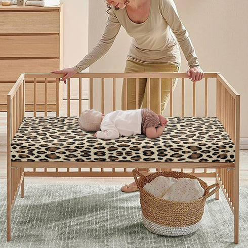Bed,52x28 Inch Standard Newborn Crib Mattress Cover Infant's Cot Soft Breathable Bed Fitted Sheets for Toddler