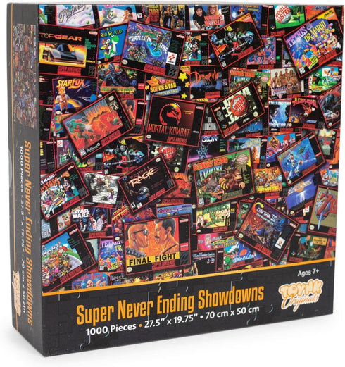 Toynk Super Never Ending Showdowns Retro Video Games 1000-Piece Jigsaw Puzzle for Adults and Kids, Interactive Toys