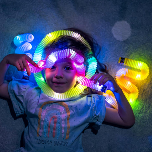 2026, nutty toys Light Up Pop Tubes - Sensory Toys - Glow Sticks for Kids, Fine Motor Skills Toddler Fidget, Top ADHD
