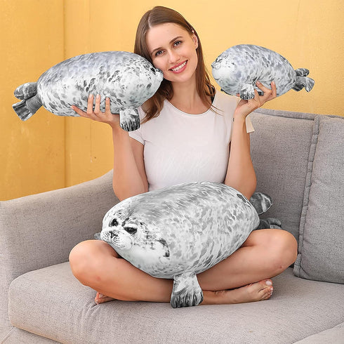 AOLIGE Chubby Blob Seal Pillow, Soft Stuffed Cotton Plush Animal Toy for Kids (Small)