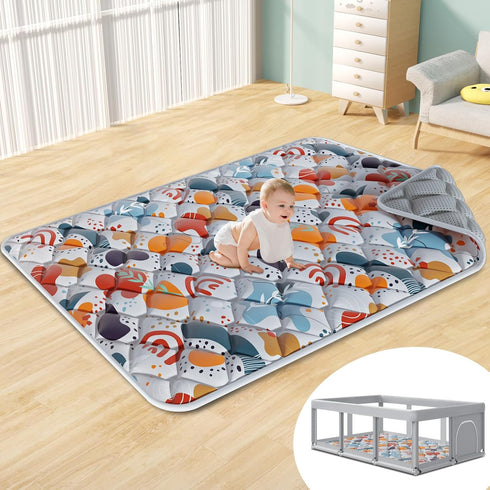 74" 50 Fshibila Baby Play Mat for Playpen, Baby Playmat for Floor, Thick Ultra Soft Play Mat for Babies and Toddlers