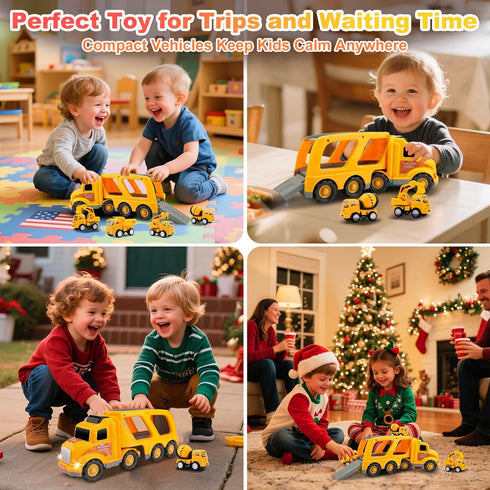 Nicmore 1 2 3 4 5 1 1-3 2-4| 18 2 Construction Truck Toddler Toys Car: Toys for Year Old Boy in Carrier Toys for Kids