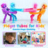 Robot Fidget Toys for Kids: 4 Pack LED Robotic Pop Tubes, Sensory Toy for Ages 2-8, Christmas Birthday Gifts