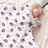 KICPOAY Cute Ladybug Heart Pink Baby Swaddle Blanket for Boys and Girls, Muslin Baby Receiving Swaddle Blanket, Soft