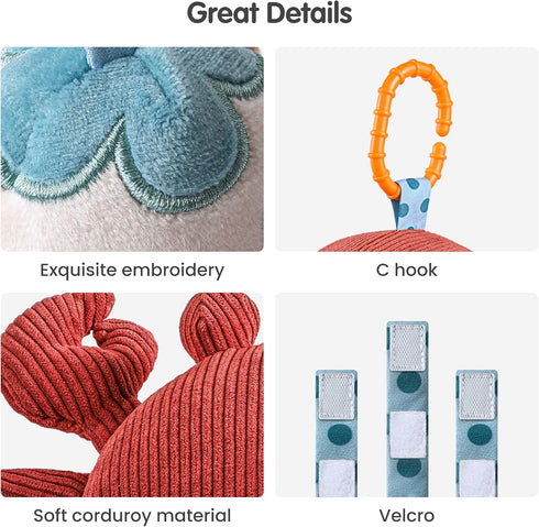 0 3 6 9 12 TUMAMA Baby Toys for to Months, Activity Plush Animal Stroller and Hanging Toy for Baby Car Seat Crib