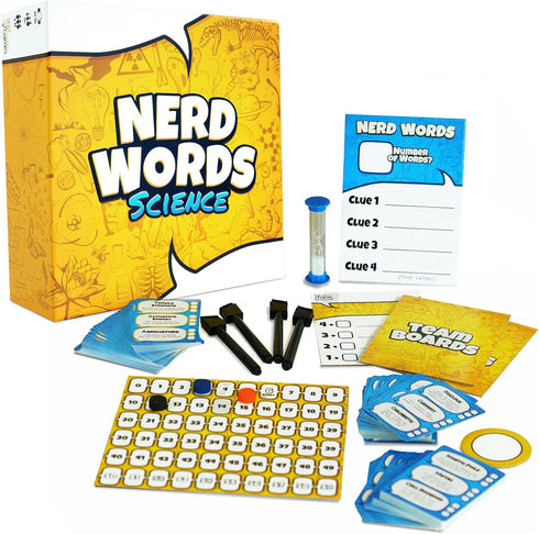 Genius Games Nerd Words: Science! - Group Games for Adults, Party Games for Families, Kids, Teens, Classrooms