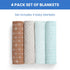 Delta Children 100% Cotton Muslin Baby Receiving Blankets, 47x47 Inches (Pack of 4), Neutral Boho