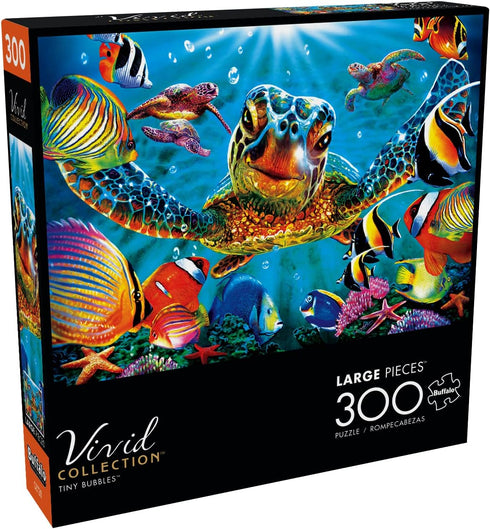 Buffalo Games - Vivid Collection - Tiny Bubbles 300 Large Piece Jigsaw Puzzle, Blue