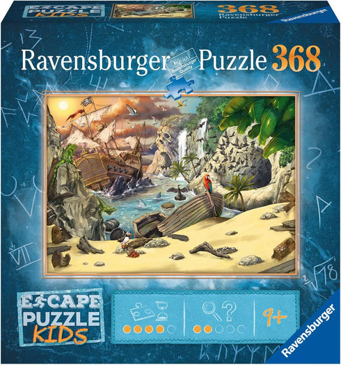 Ravensburger Escape Kids Puzzle Pirate’s Peril 368 Piece Jigsaw Game for Kids, Engaging Storyline with Riddles
