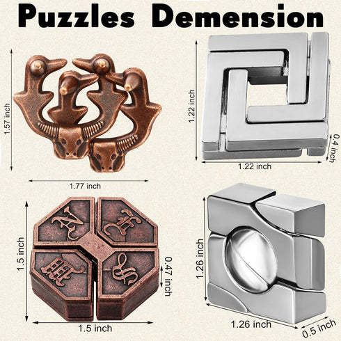 9 3D Wettarn Pcs Metal Brain Teaser Puzzles Teaser Steel Puzzle for Adults Unlock Interlocking Games IQ Education