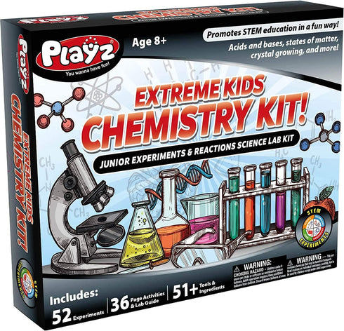 Playz 52 Extreme Kids Chemistry Experiments Set | STEM Activities & Science Kits for Kids Age 8-12