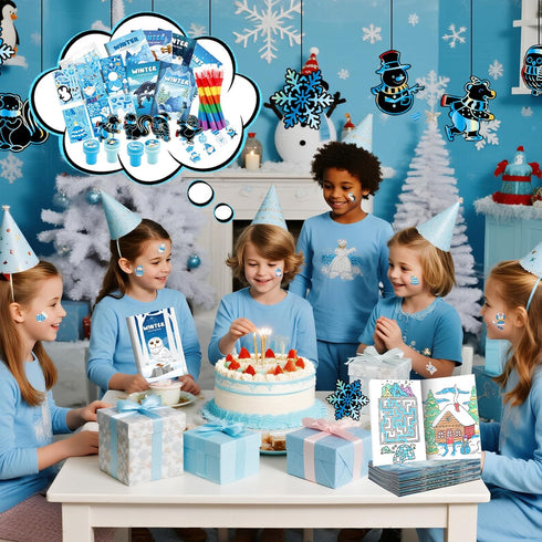 Set Frozen (12Set BenLouis Winter Party Favors Holiday Themed Coloring Book Classroom Gift Prizes Bulk for Students