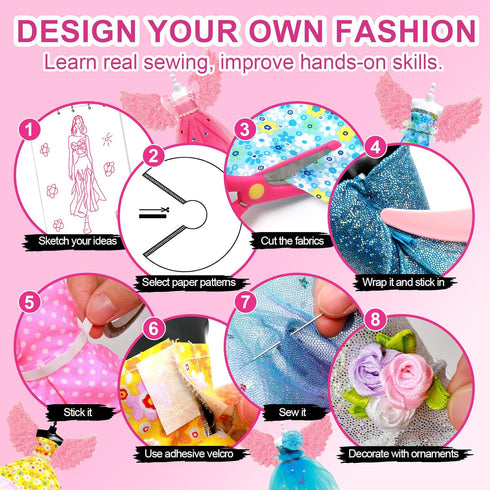 1500+PCS 5 6 7 8 9 10 11 12+ Axirata Fashion Designer Kit for Girls with Fashion Sketchbook & Mannequins, Creativity