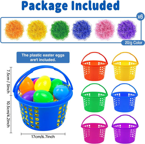 24 Set, 120g Evoio Easter Baskets Bulk for Kids, PCS Small Easter Baskets Bulk for Egg Hunts Easter Bucket Bags