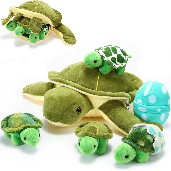 Aoriher 6 Pieces Sea Turtle Stuffed Animal with Babies 12" Mommy Stuffed