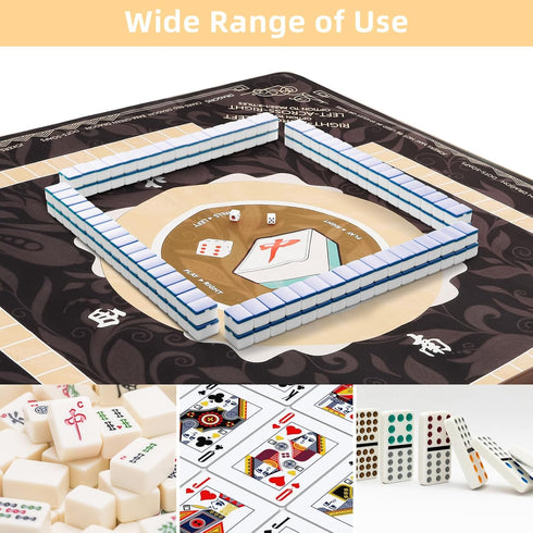 Lavendex 32.4x32.4 Inch 2mm Mahjong Mat - Non-Slip Noise Reduction Gaming Mat, Foldable Durable Surface for Poker