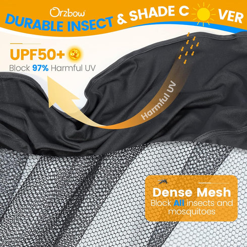 UPF50+ Summer Orzbow Baby Mosquito Net with Sun Shade for Stroller, Universal Stroller Mosquito Netting Privacy Cover
