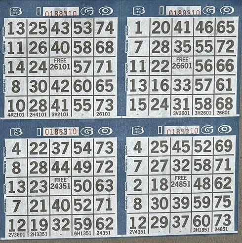 The Ticket Gurus Bingo Paper Game Cards, 4 Cards, 10 Sheets, 50 Books, 8 Inch Square Size